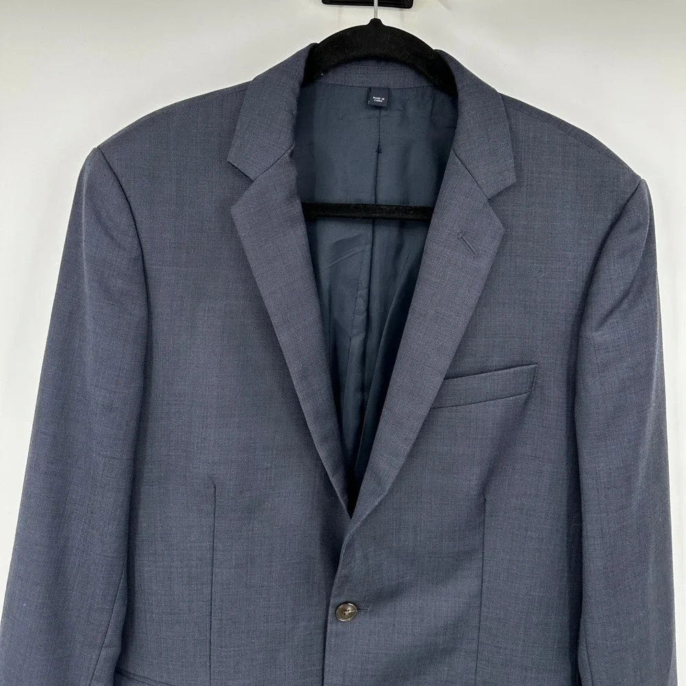 J Crew Thompson Mens 40R Dark Blue Wool Two Button Suit Jacket Blazer Sportscoat